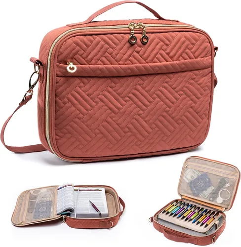 Vista 19 de Elegante funda para la Biblia de IMAGINING para mujer, funda para Biblia con asas y bolsas, gran regalo y protector de libros