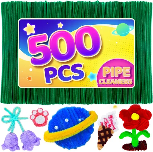 Vista 7 de Eppingwin 200 limpiapipas, limpiadores de pipas con purpurina, suministros de manualidades, tallos de felpilla de 10 colores para proyectos