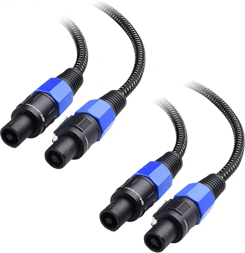 Vista 8 de Cable Matters Cable de altavoz trenzado prémium de 12 AWG de 3 pies compatible con puerto Speakon NL4FC