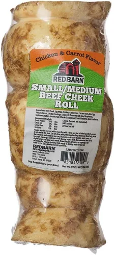Vista 2 de Redbarn Pet Products Rollos de mejillas de res totalmente naturales para perros, mejillas de vaca sin granos, ricos en colágeno, disponibles