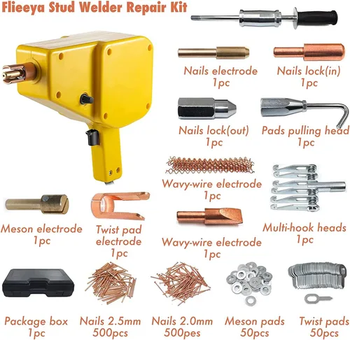Vista 4 de Kit de soldador de pernos y extractor de abolladuras de 800VA con martillo deslizante, máquina de soldadura por puntos de 110 V para reparación