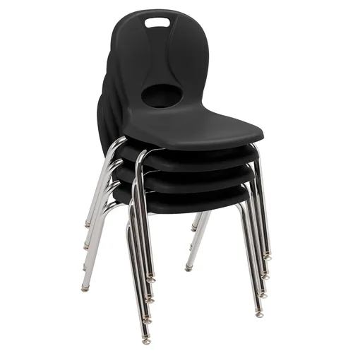 Vista 8 de Learniture LNT-116-CSW-BK Learniture Structure Series - Sillas escolares apilables para aula, altura del asiento de 16 pulgadas, color negro