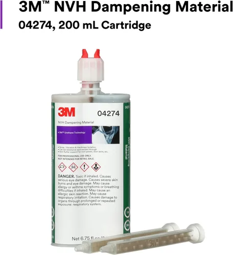 Vista 2 de 3M NVH Material amortiguador 04274, flexible, sin contracción, sin solvente, cartucho de 200 mL
