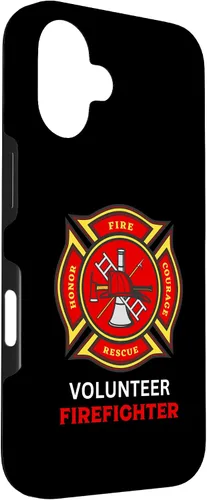 Vista 3 de Funda para iPhone 16 con logotipo de bomberos voluntarios con símbolo de bombero
