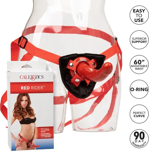 Vista 2 de CalExotics Arnés de jinete rojo con dong, SE-7658-11-3 de Sophia's