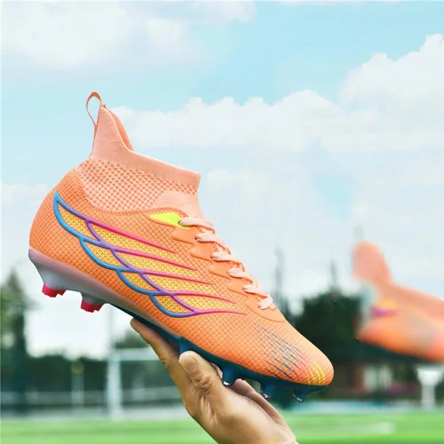 Vista 7 de MAUGELY Zapatos de fútbol para hombre con tacos firmes, atléticos, ligeros, para correr, césped al aire libre, cómodos zapatos de fútbol