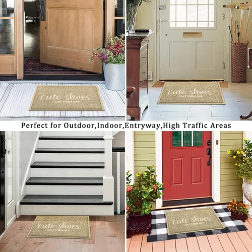 Vista 7 de AOAOPQ Tapetes para puertas exteriores para entrada de casa, tapetes de perfil bajo para puertas exteriores, fáciles de limpiar, para baño