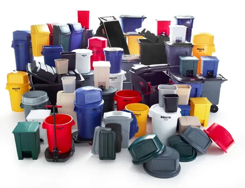 Vista 6 de Rubbermaid Commercial Products BRUTE - Tapa redonda resistente para basura/basura, 44 galones, color negro, para paisajistas, sitios