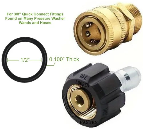 Vista 2 de Juntas tóricas para lavadora a presión de potencia para acoplador rápido de 3/8", compatible con Viton FKM de alta temperatura (paquete de 24)