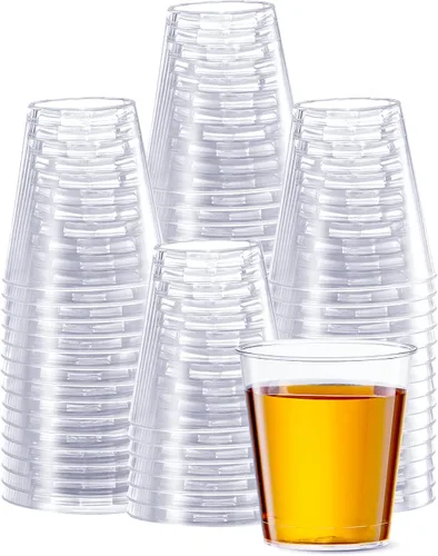 Vista 7 de SETUP Vasos de chupito de plástico transparente de 1 onza [500 unidades] vasos de chupito desechables, sin BPA, resistentes a los golpes, apilables