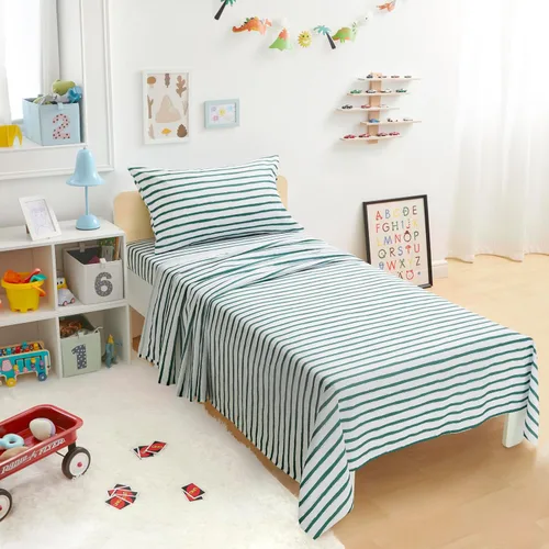 Vista 20 de Amazon Basics Juego de sábanas para niños de microfibra ligera, suave y fácil de lavar, 3 piezas, tamaño Twin, Aqua brillante, diseño sólido
