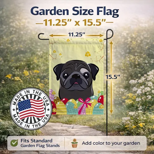 Vista 99 de Caroline's Treasures BB1923GF Bandera decorativa para jardín con diseño de Border Collie, para caza de huevos de Pascua, para jardín, jardín, patio