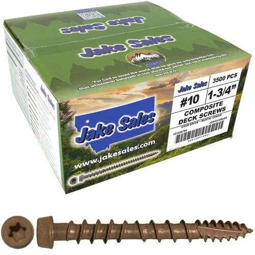 Vista 28 de #10 x 1-3/4" Graystone - Tornillo de madera recubierto exterior de madera Torx/Star Drive Head - Compatible con madera AQC (1 libra ~ 130 tornillos)