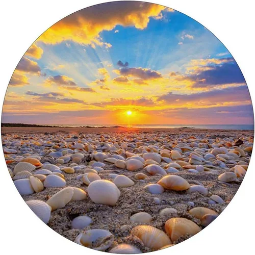 Vista 3 de Ocean Reef Park Sunrise con conchas de mar Sunrise Sundown - PopSockets agarre y soporte para teléfonos y tabletas
