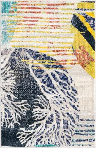 Vista 2 de Unique Loom Ariel Collection - Alfombra rectangular (2 x 3 pies 1 pulgada, color negro)