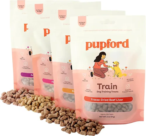 Vista 7 de Pupford Golosinas de entrenamiento liofilizadas para perros y cachorros, más de 1800 bocados de ingredientes limitados