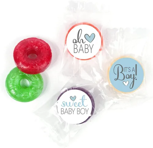 Vista 4 de 270 calcomanías azules para baby shower, 6 diseños, etiquetas circulares autoadhesivas, sellos de sobres de baby shower, calcomanías de caramelo Niño