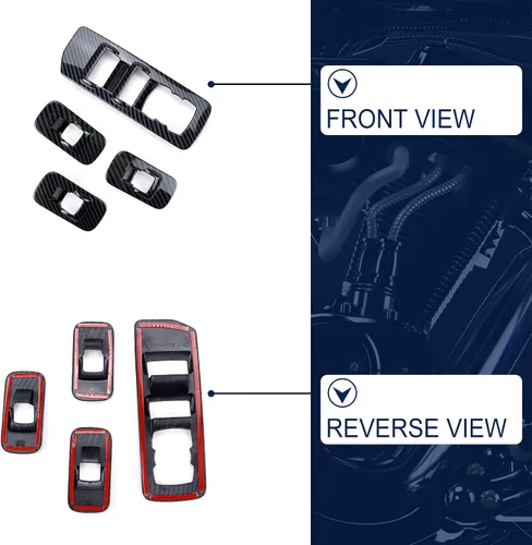 Vista 4 de Cubierta de panel de interruptor de fibra de carbono para Ford F150 2015 2016 2017 2018 2019 2020 Accesorios
