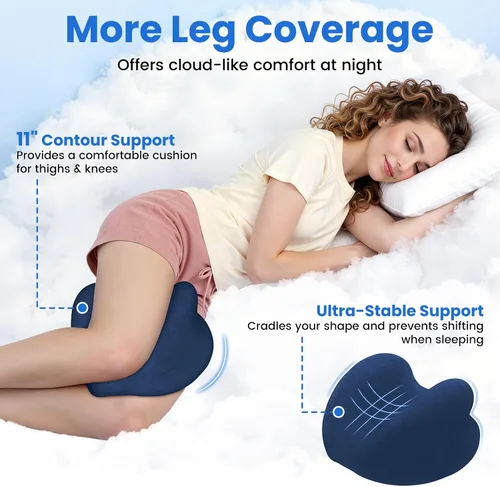 Vista 5 de Almohada de rodilla para personas que duermen de lado, almohada de espuma viscoelástica de gel refrescante para dormir de lado, en forma de corazón