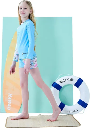 Vista 3 de Traje de baño de dos piezas para niñas de 4 a 14 años UPF 50+ con protección UV de manga larga