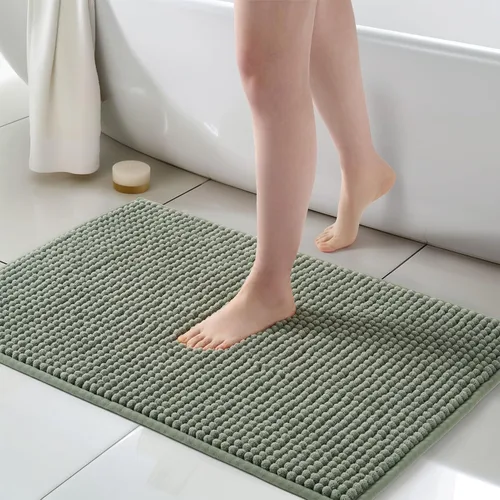 Vista 22 de FRESHMINT Alfombra de baño de felpilla gruesa y grumosa, 17"x24", alfombrilla de baño antideslizante, accesorio decorativo suave, linda alfombrilla