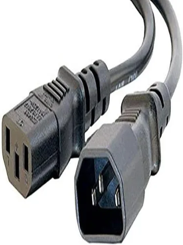 Vista 59 de Cable de alimentación C2G, cable de extensión corto, cable de extensión de alimentación, cable de alimentación de bloqueo, 10A, 250V, negro, 1 pie