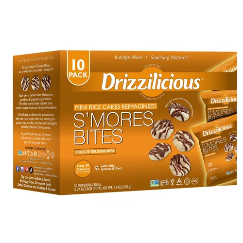 Vista 12 de Drizzilicious Mini tortas de arroz con remolino de canela - Crisps de arroz, aperitivo saludable para adultos y niños, tortas de arroz saborizadas