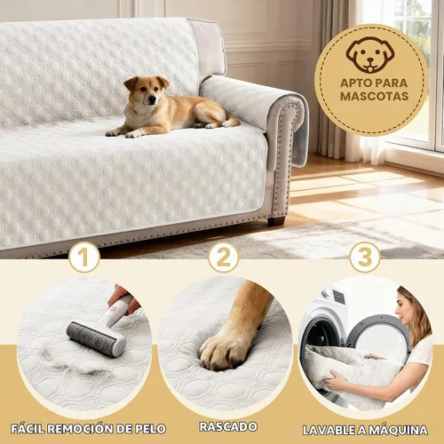 Vista 8 de H.VERSAILTEX Funda 100% Impermeable para Silla Gruesa y Duradera Fundas para Sofá para Perros Protector de Sofá Triple Antideslizante Fundas