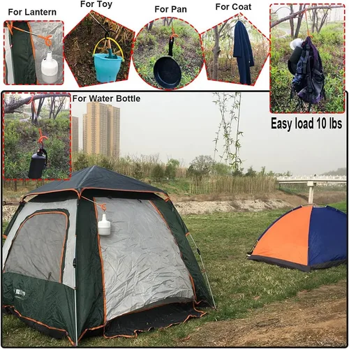Vista 5 de Camping Lantern Hook Hanger Tent Light Outdoor Lamp Hanger Non-Slip for Camping Hiking - 2pcs