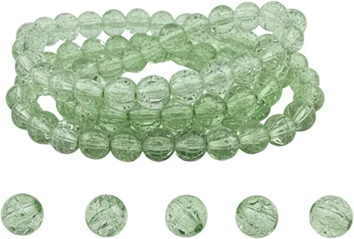 Vista 10 de DandS ltd Cuentas de cristal agrietadas para la fabricación de joyas, champán, pulseras vibrantes de bricolaje, collares, aretes, suministros