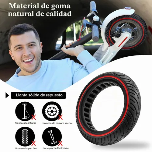 Vista 5 de Neumático de scooter de 8.5 pulgadas, neumático de scooter 50/75-6.1 de repuesto sólido de panal compatible con Xiaomi Pro 2 1S M365 Pro Mi 3 y 1