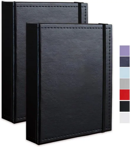 Vista 13 de Álbum de fotos pequeño de 4 x 6 pulgadas, 100 bolsillos con espacio de escritura, cubierta de cuero, libro de fotos con capacidad para fotos de 4 x