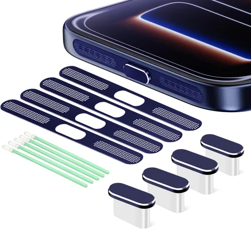 Vista 14 de Tapón Antipolvo USB C, Cubierta de Puerto USB C Tipo C Tapón Cubierta de Puerto de Carga Cubierta Antipolvo de Altavoz, Accesorios para iPhone 17