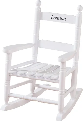 Vista 9 de Miles Kimball Custom Childs White Rocker - Fuente Rosa Pink Fuentes