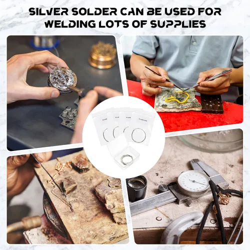 Vista 7 de Shimeyao 4 piezas de alambre de soldadura plateado 4 tipos de alambre de soldadura para fabricación de joyas, reparación de electrónica, calibre 26