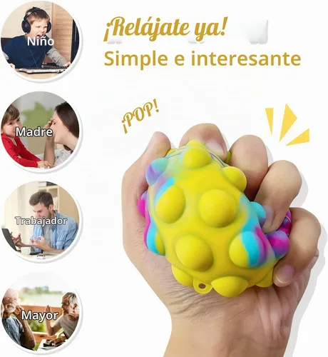 Vista 5 de Juguetes para ansiedad a granel, 4 unidades de bolas de estrés 3D, paquete