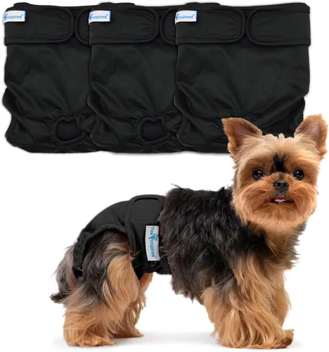 Vista 8 de Paw Inspired Pañales lavables para perros (paquete de 3) Pañales de tela reutilizables para perras pequeñas, medianas y grandes