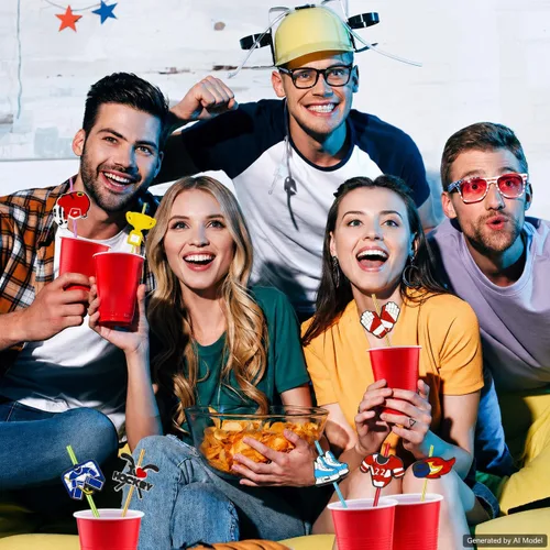 Vista 5 de 24 popotes rectos reutilizables con temática de hockey sobre hielo para hockey sobre hielo, regalos de fiesta deportiva, pajitas de bebidas diarias
