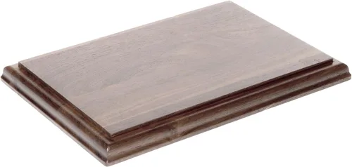 Vista 12 de Plymor Base de exhibición rectangular de madera maciza de nogal con borde Ogee, 6.875 pulgadas de ancho x 4.875 pulgadas de profundidad x 0.75
