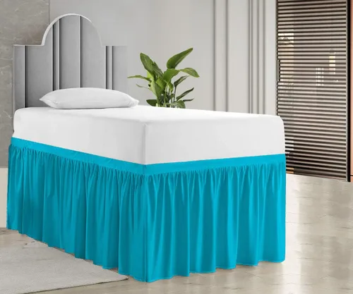 Vista 12 de Falda de cama de calidad de hotel de 800 hilos, 100% algodón con volantes, tamaño de 30 pulgadas, suave, extra larga, elástica, para dormitorio