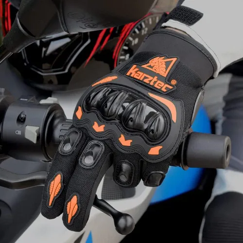 Vista 5 de OUNIXUE Guantes de motocross para hombres y mujeres, guantes de motocross para pantalla táctil, dedos completos, antideslizantes, MX MTB ATV BMX