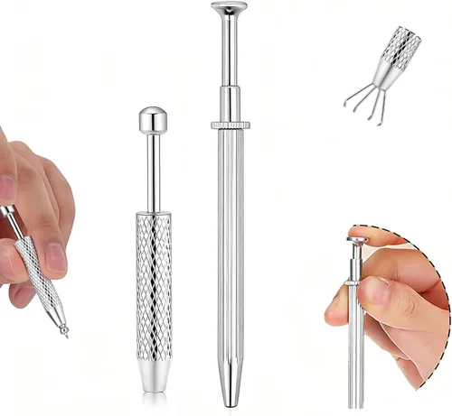 Vista 12 de Herramienta de Agarre de Bola Cónica para Perforación para Reemplazo de Joyería - Herramienta Aplicadora de Aretes de Acero Inoxidable con Parte