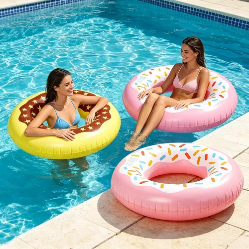 Vista 6 de Luau - Flotadores de piscina hawaianos - Tubos inflables para adultos, tubo inflable para piscina, anillo de natación para decoración de fiesta