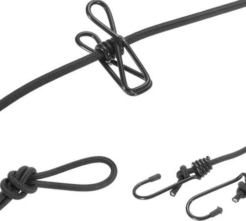Vista 3 de ALINNA Tendedero portátil retráctil negro, resistente al viento, con 12 pinzas para la ropa para secar en interiores, accesorios de campamento al
