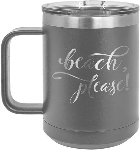 Vista 13 de Taza de café de 15 oz con tapa superior deslizante, taza de café de viaje aislada Ideas de regalo de cumpleaños o Navidad de mujeres o hombres