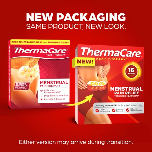 Vista 9 de ThermaCare Almohadillas térmicas menstruales - Envolturas térmicas portátiles adhesivas para calambres menstruales y alivio del dolor de espalda