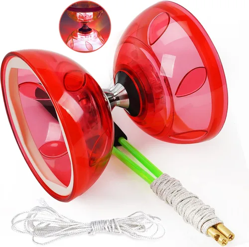 Vista 9 de BodyRhythm - Juego de cinco rodamientos de yoyo chino con varillas de fibra de vidrio, cuerdas ajustables para todas las edades, lo mejor para Azul