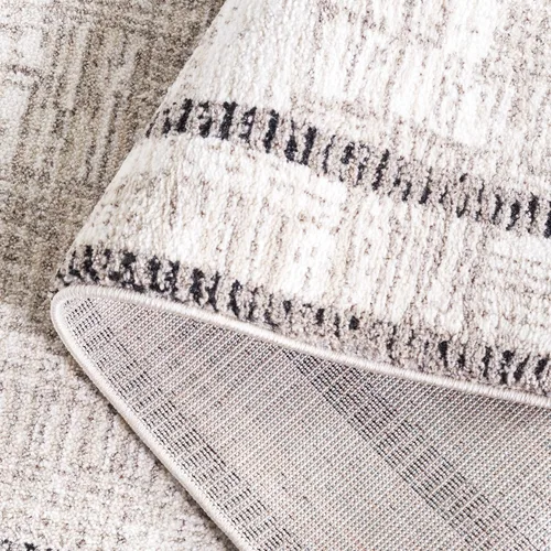 Vista 4 de SAFAVIEH Jade Collection - Alfombra de área de 4 x 6 pies, color marfil y beige negro, diseño de borde, ideal para zonas de alto tráfico en sala