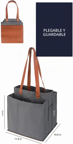 Vista 3 de Bolsas de comestibles reutilizables para trabajo pesado, bolsas de la compra a granel, bolsas de compras plegables, bolsa multiusos de la compra