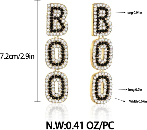Vista 6 de HolidayQbee Pendientes de Halloween para mujer, aretes de otoño esmaltados de moda